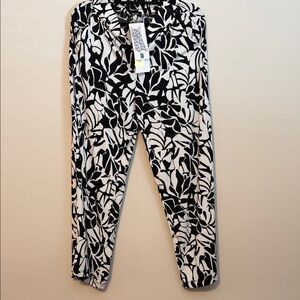 Three Dots Black and White Patterned Pants
